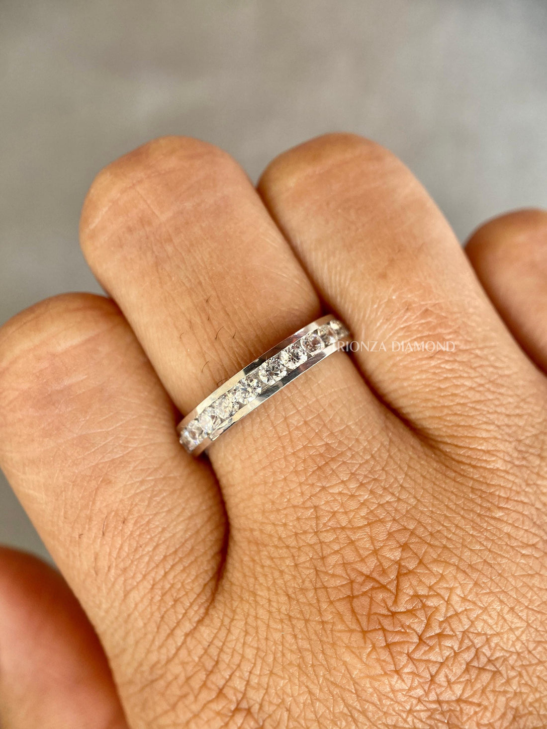 14k Gold Eternity Channel Set IGI Lab Diamond Wedding Band