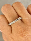 TrionzaDiamond wedding band handcrafted with D/E color, VVS/VS clarity lab grown diamonds for a wife's gift