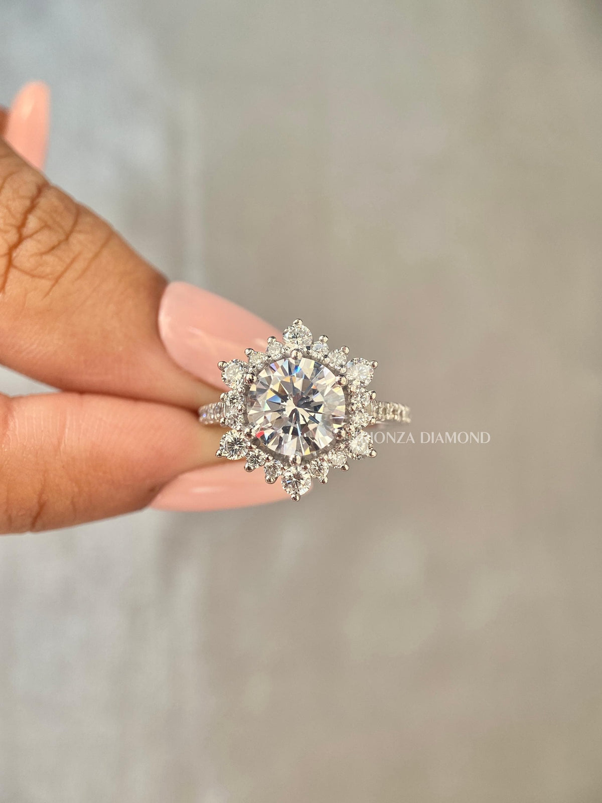 Pave diamond band showcasing 0.35 carats of E color VVS2 clarity round stones