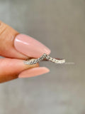curved chevron diamond band