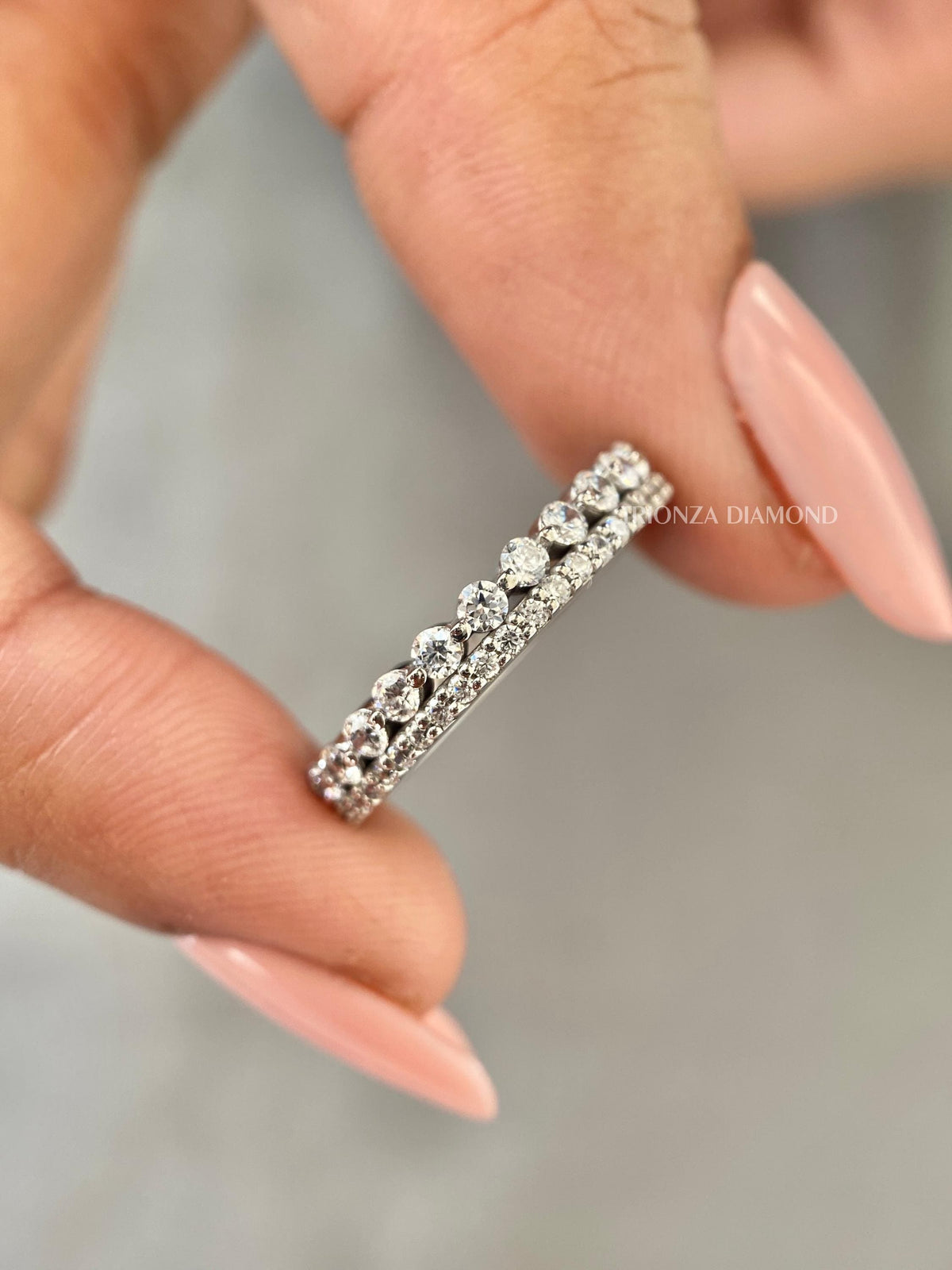 Minimalist bridal matching band designed to stack beautifully with other wedding rings