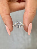 TrionzaDiamond solitaire ring crafted with an 8 MM round cut lab grown diamond