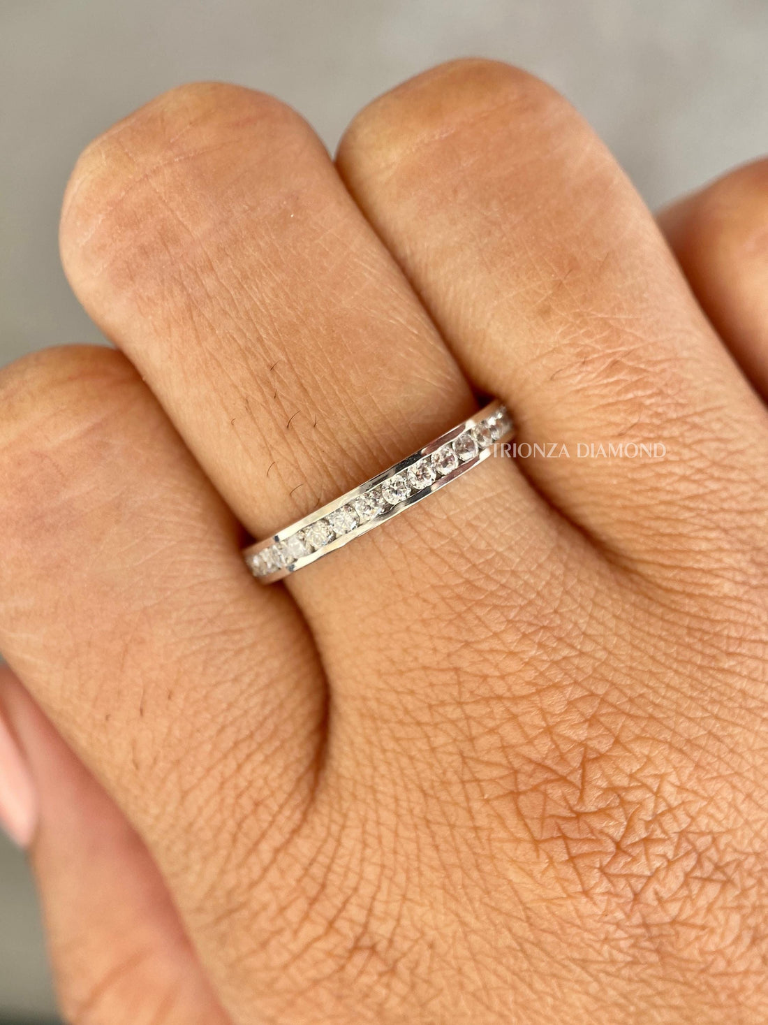 14K Gold Lab Grown Diamond Stackable Wedding Band | IGI Certified