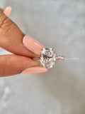 Oval lab grown diamond engagement ring featuring a classic 4 prong solitaire setting