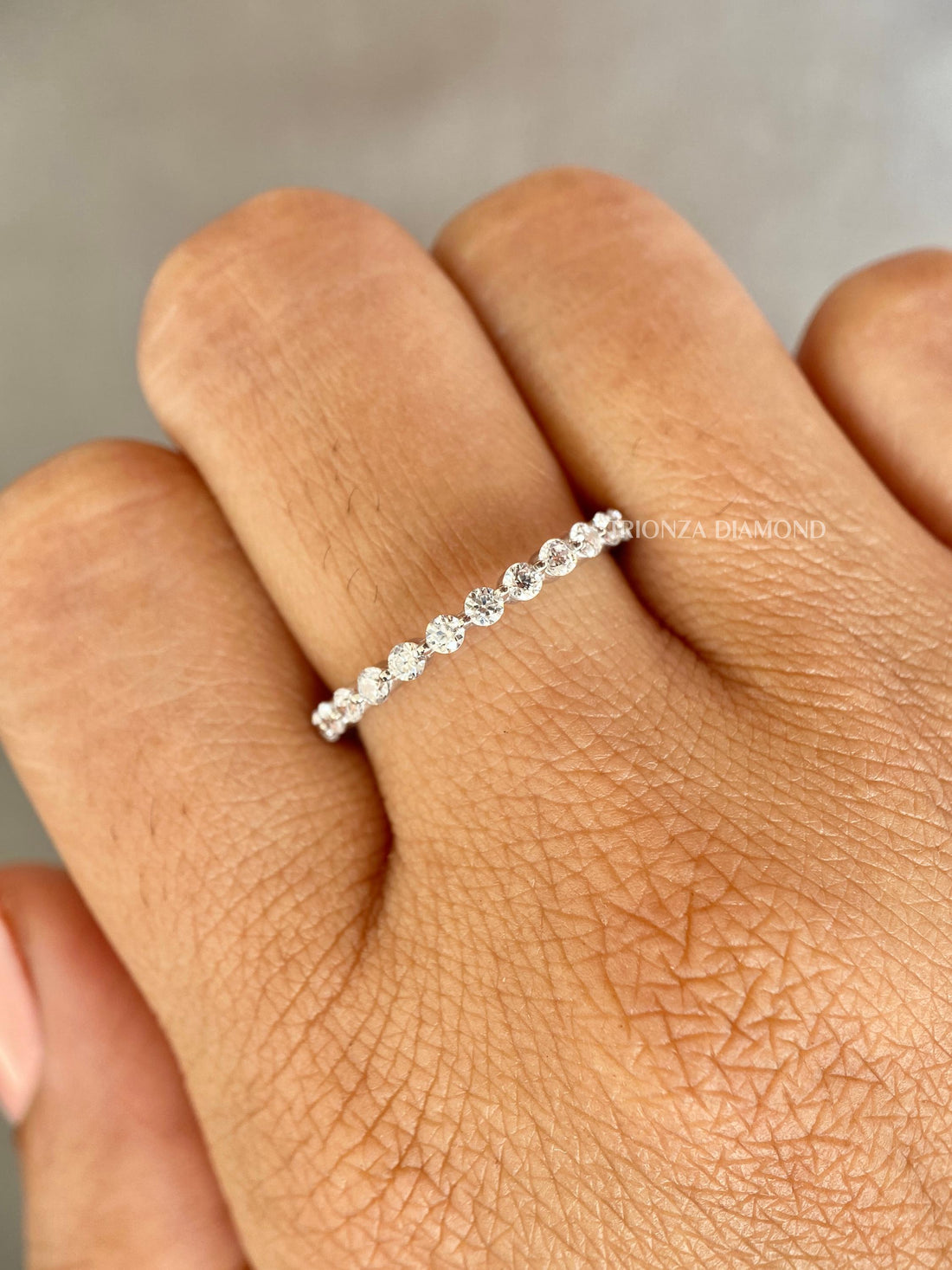 0.50 TCW Lab Grown Diamond Floating Bubble Eternity Wedding Band