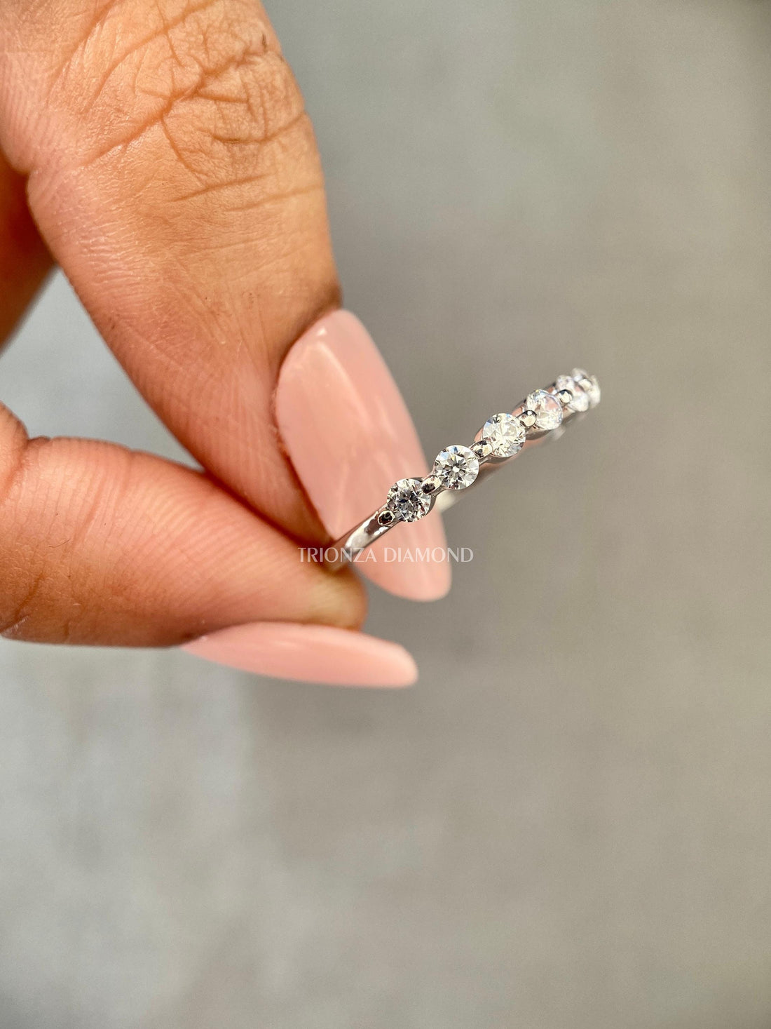 2.50MM Round Lab Grown Diamond Bubble Eternity Ring 10K Gold