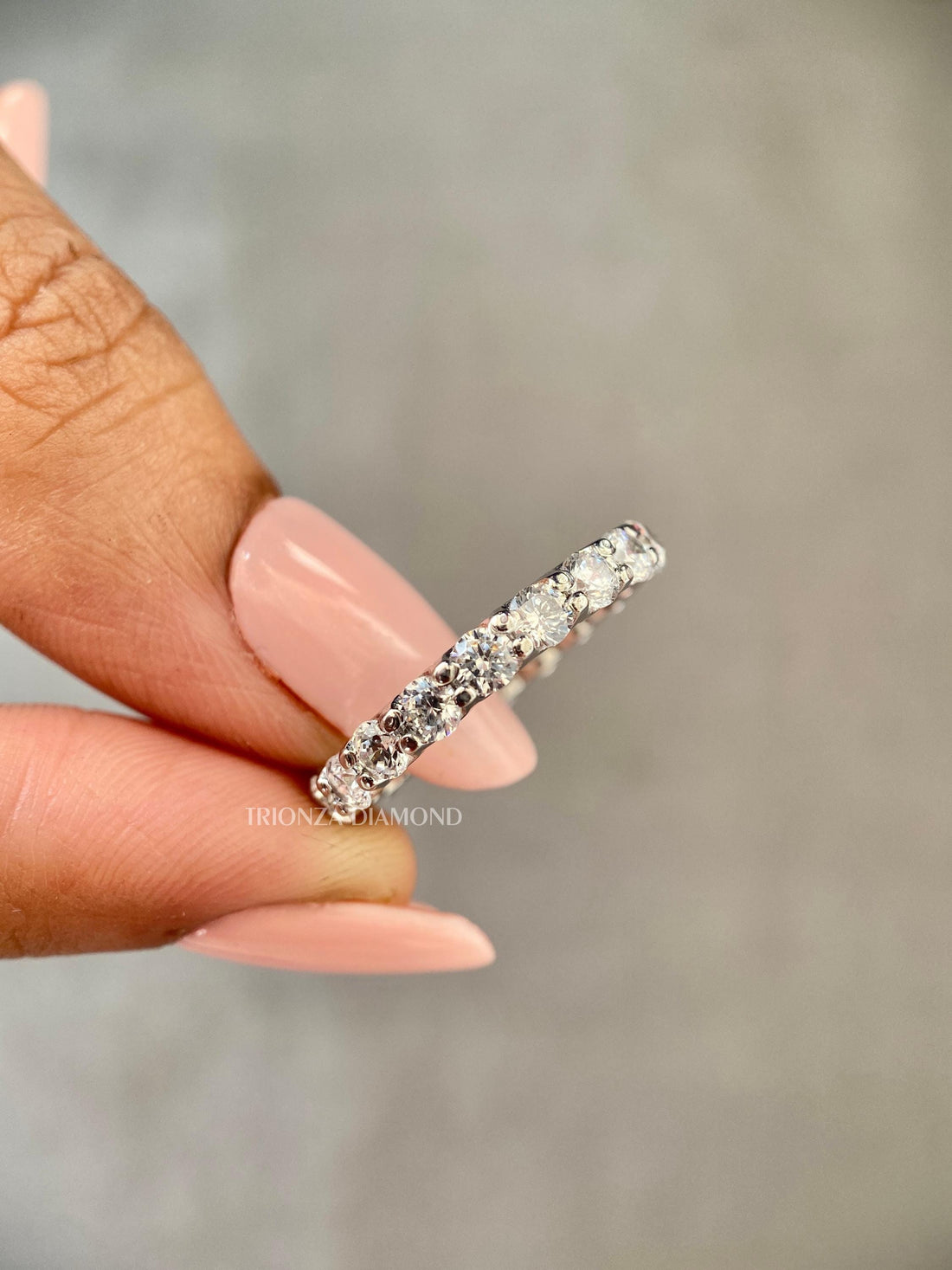 Lab Diamond Wedding Eternity Band - 2.50MM Round Brilliant