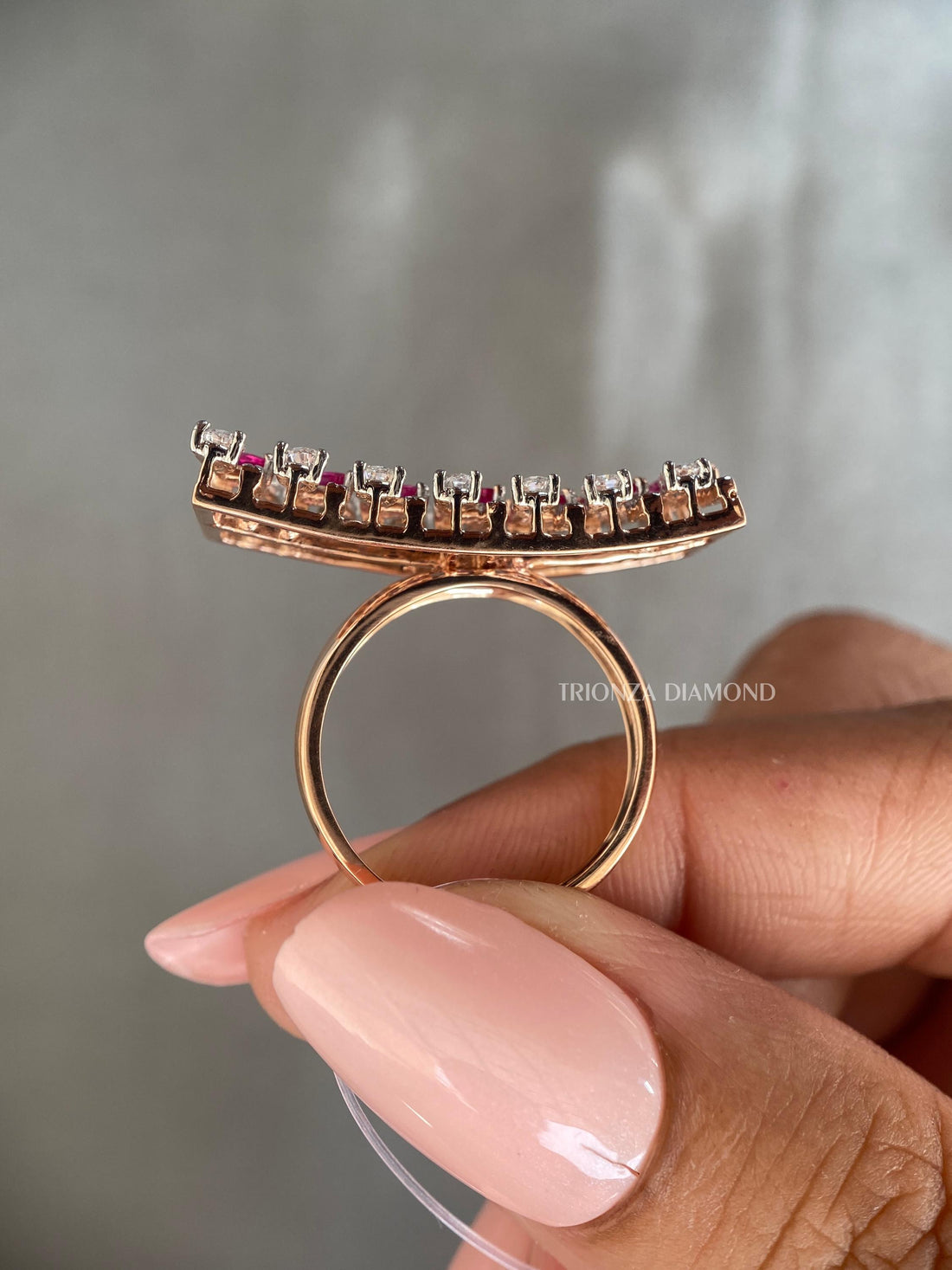 Pink Marquise & Pear Diamond Ring | 14K Gold, IGI Certified