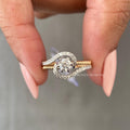 Handcrafted diamond wedding band available in yellow, white, or rose gold options