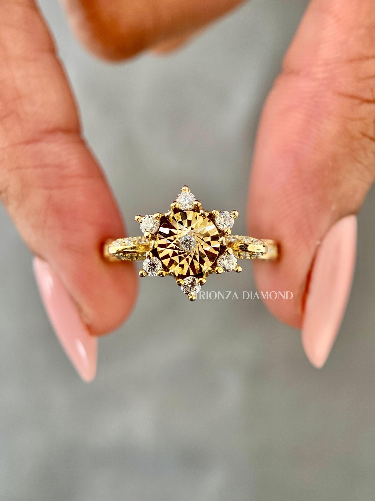 TrionzaDiamond wedding engagement ring featuring 1.18 TCW natural lab grown diamonds