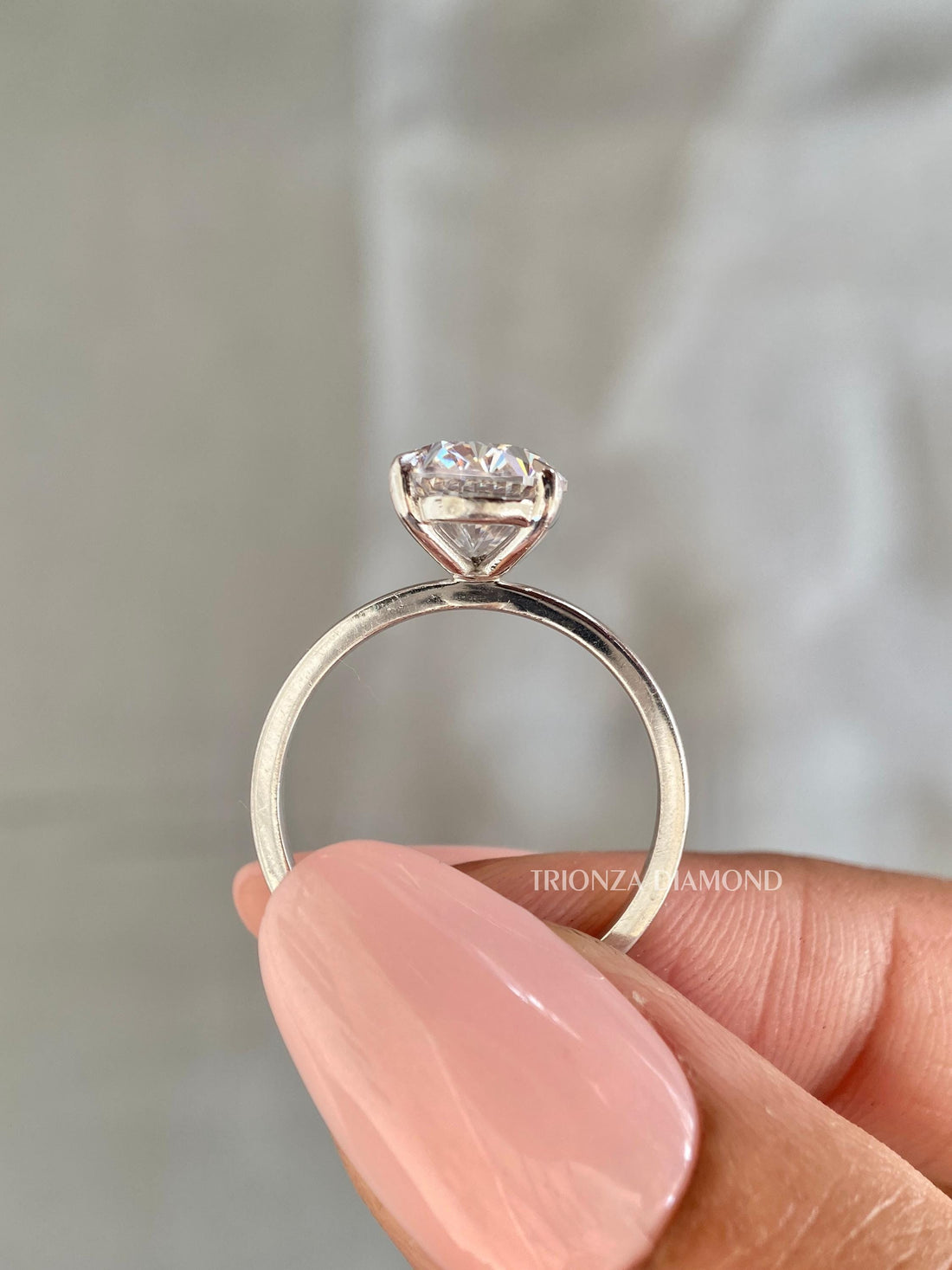 2 Ct IGI Certified Oval Lab Diamond Solitaire Ring 14K White Gold