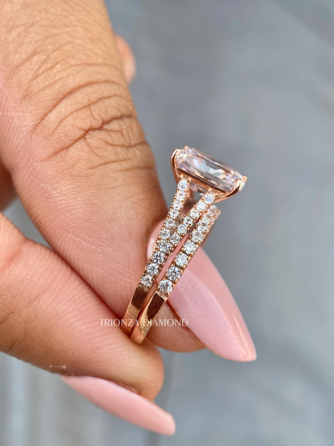 2.50 Carat Radiant Cut Lab Grown Diamond Engagement Ring 14k White Gold IGI