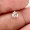 Close-up of the 5 MM trillion cut diamonds highlighting their brilliant faceted cut