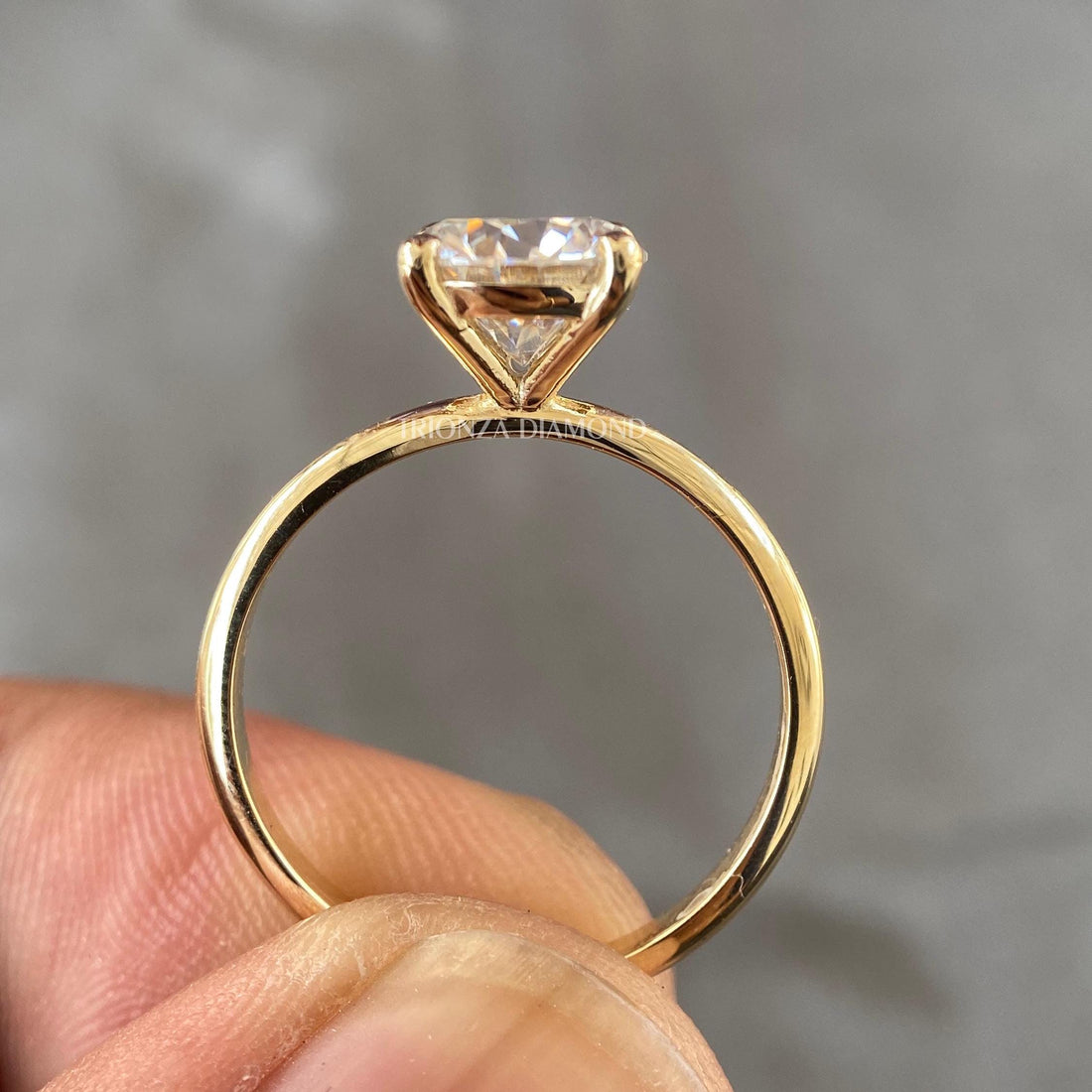 1 CT Lab Grown Solitaire Diamond Wedding Ring - 14K Gold, IGI Cert.