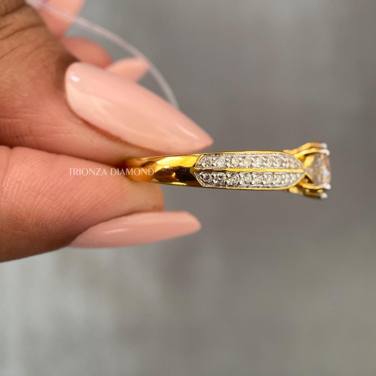 IGI certified lab grown diamond set in a handmade TrionzaDiamond creation