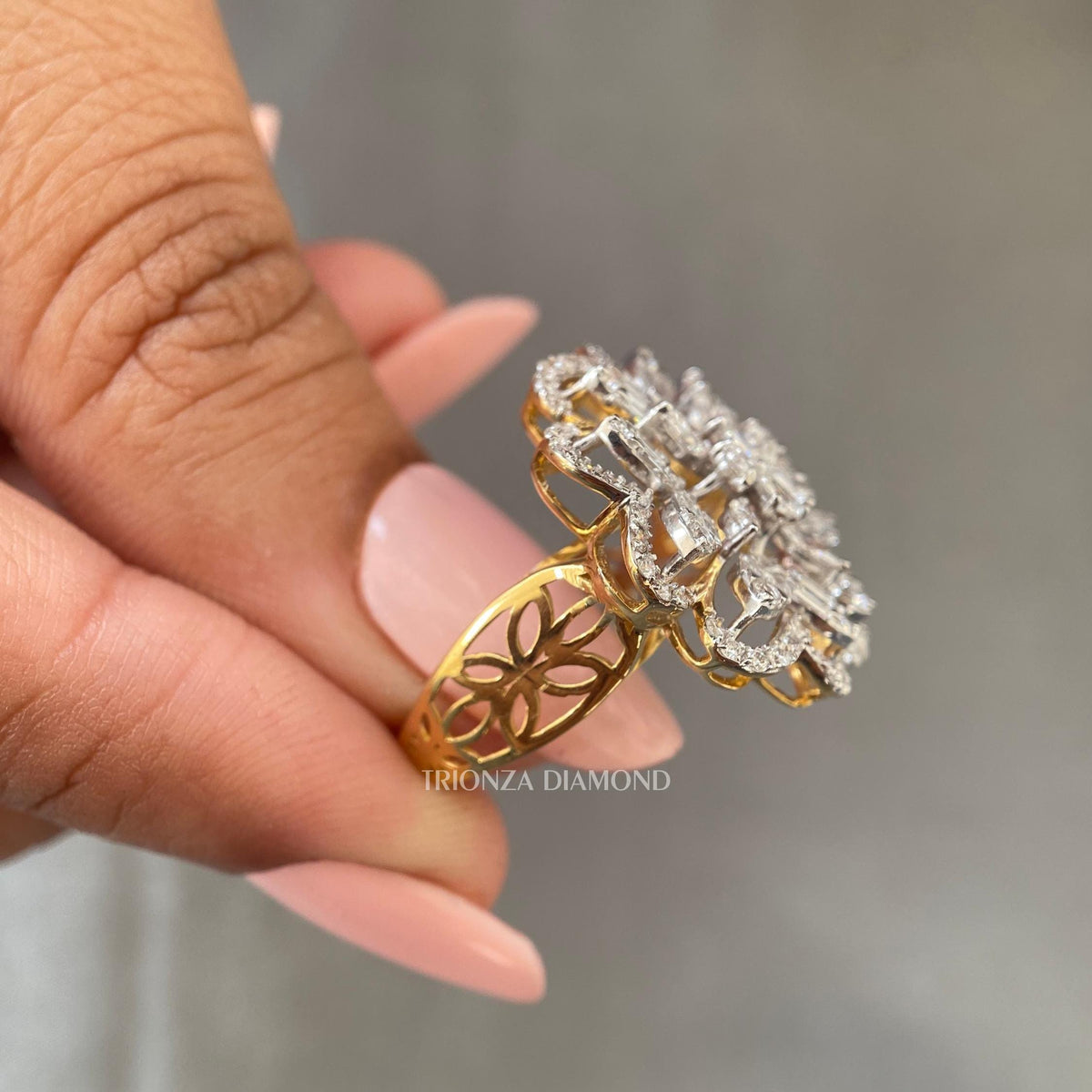 4 TCW lab grown diamond wedding ring featuring D color and VVS1 clarity stones
