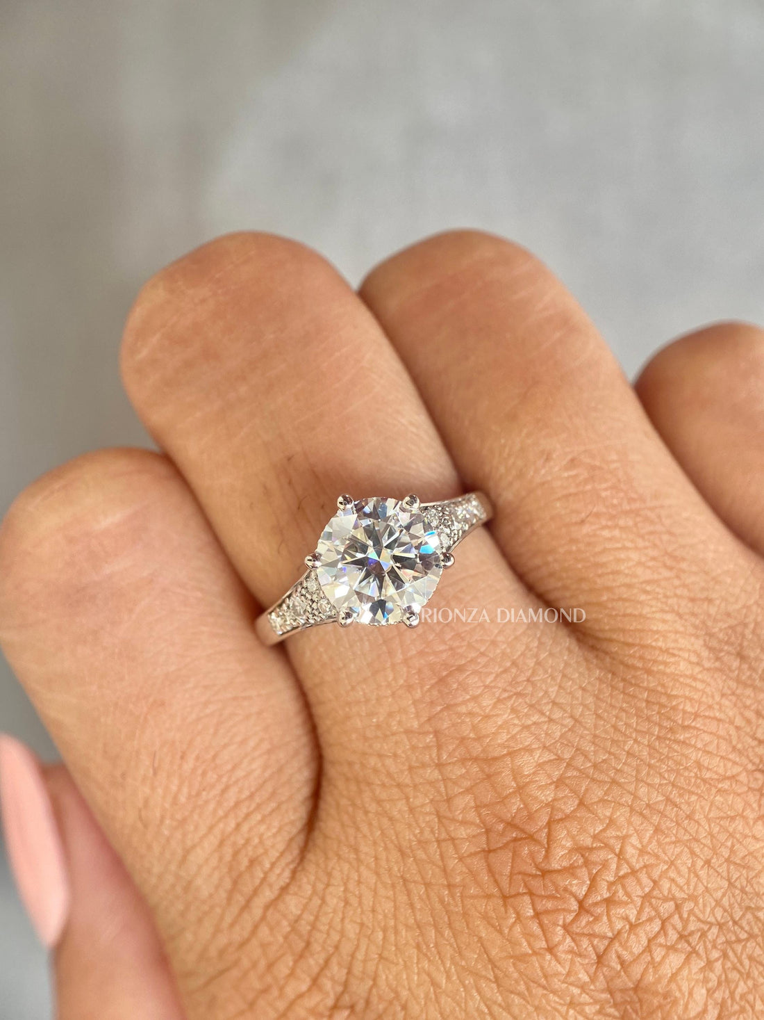 2 CT Lab Grown Diamond Solitaire Ring | 10K Gold Round Brilliant