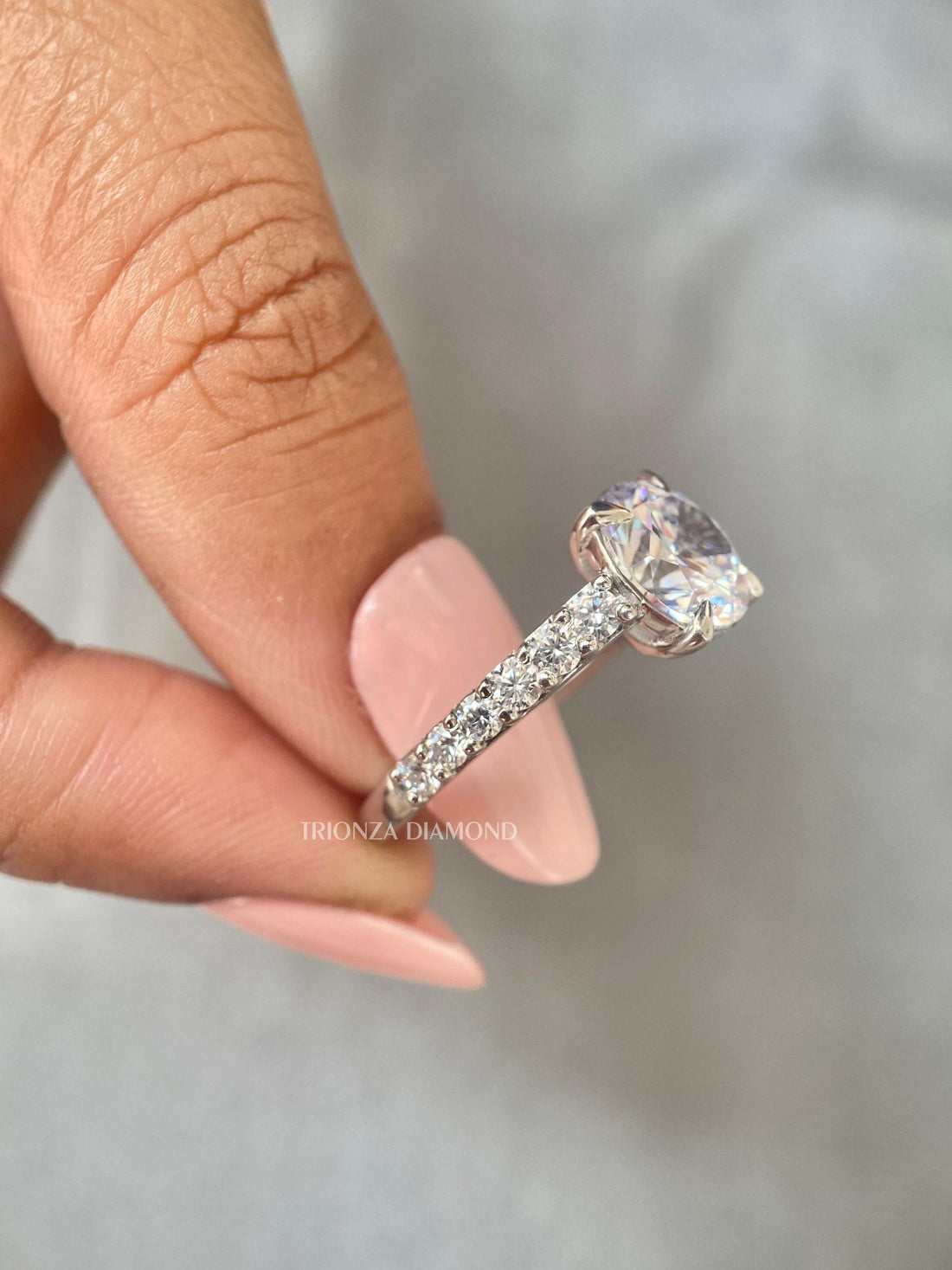 3.0 CT Round Lab Created Diamond Engagement Ring E/VVS2 Pave