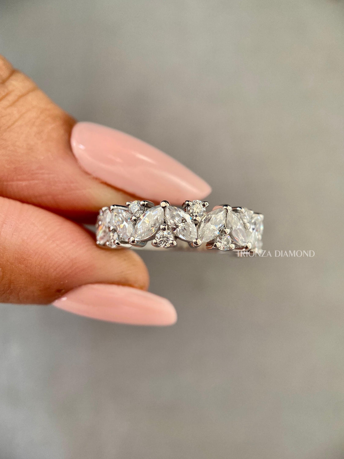 Stacking band designed to pair beautifully with other rings for a layered bridal look