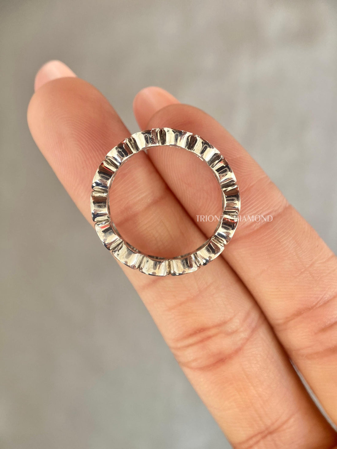 Bezel Set Lab Grown Diamond Wedding Eternity Band - Round 3.0mm