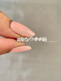 Diamond wedding ring for women captured in natural light to show its brilliance