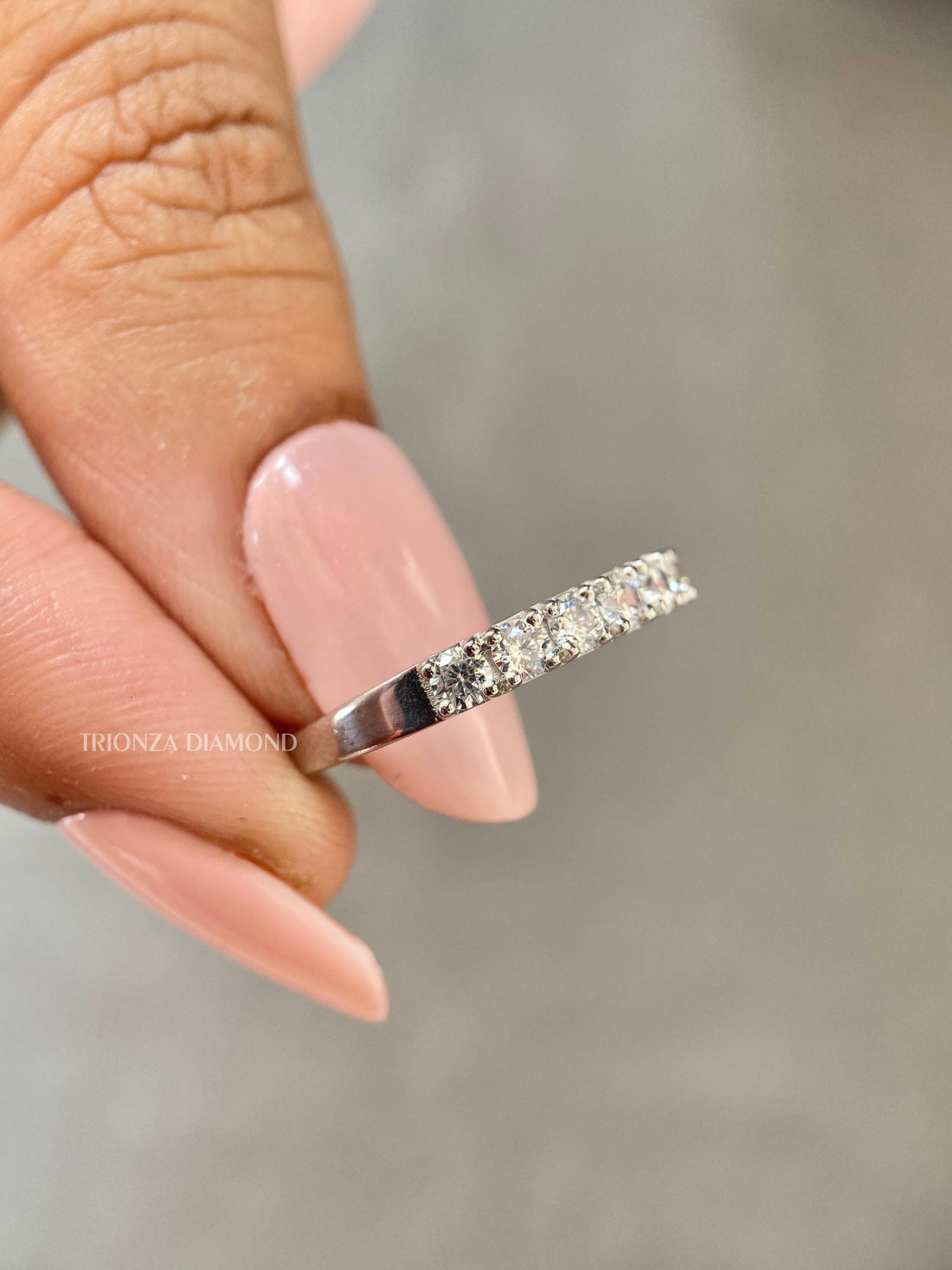 Lab Grown Diamond Half Eternity Dainty Wedding Stacking Band