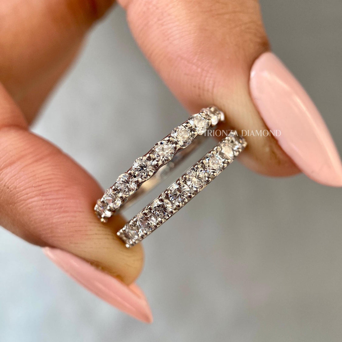Lab Grown Diamond Half Eternity Wedding & Stacking Band