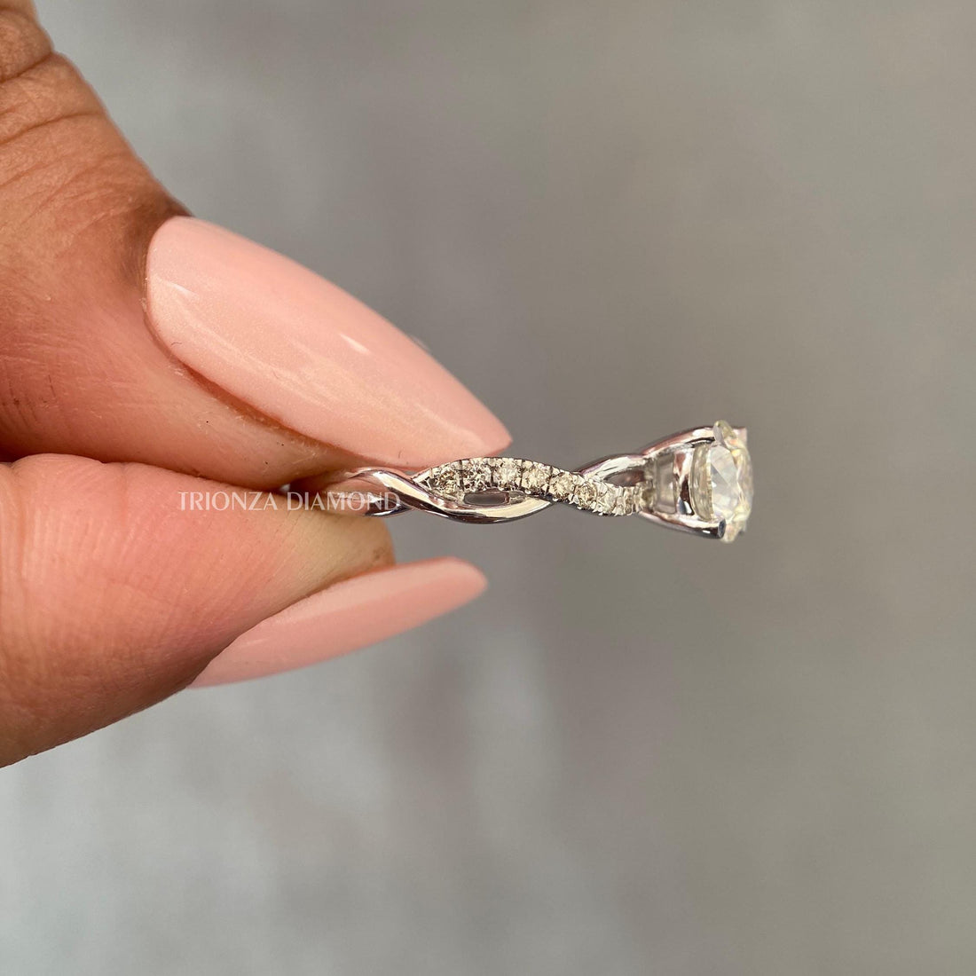 Infinity 1CT Lab Grown Diamond Ring | 14K Gold Pave IGI Certified