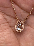 TrionzaDiamond halo pendant necklace designed as an elegant gift for her