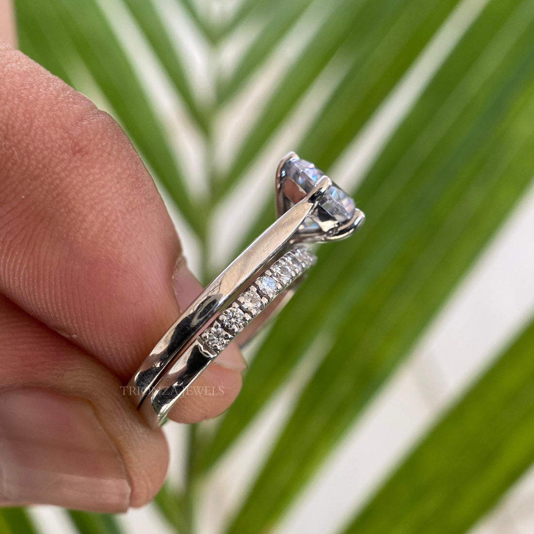 2 CT Round Moissanite Bridal Set - 14K Gold Wedding Ring for Her