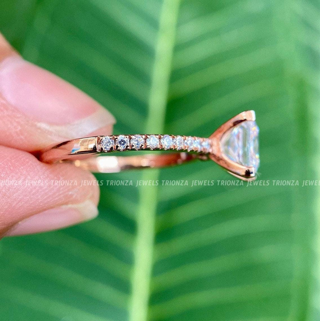 2.0 CT Princess Cut Moissanite Engagement Ring - 14K Gold Solitaire