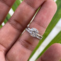2CT Round Moissanite Bridal Set - 14K Gold Solitaire Ring & Band
