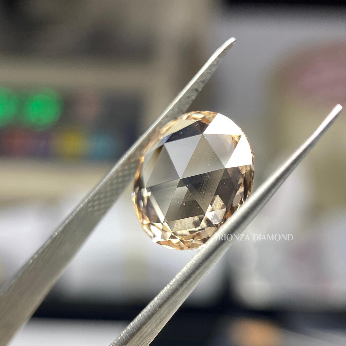 3 CT Intense Brown Round Rose Cut Lab Grown Diamond Engagement Ring