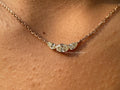 Oval and pear yellow lab grown diamond pendant necklace crafted in 14K solid gold
