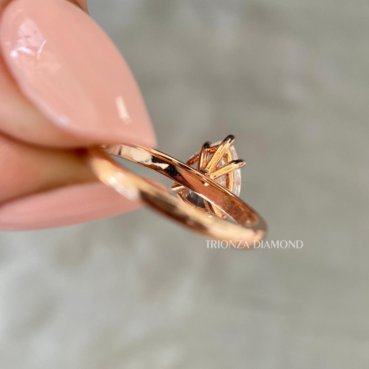 IGI certified lab grown diamond set in a handmade TrionzaDiamond creation