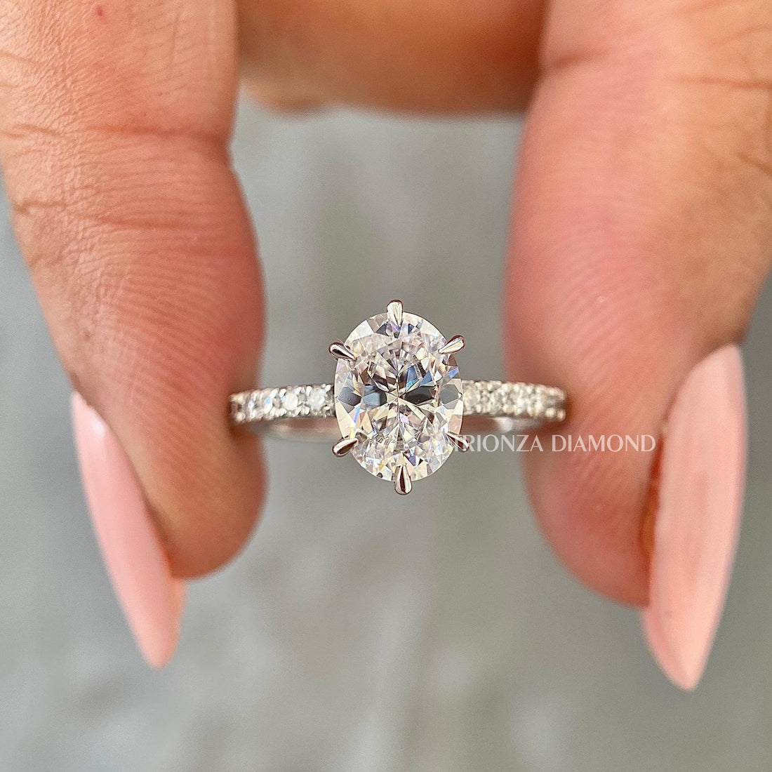 oval lab grown diamond ring
