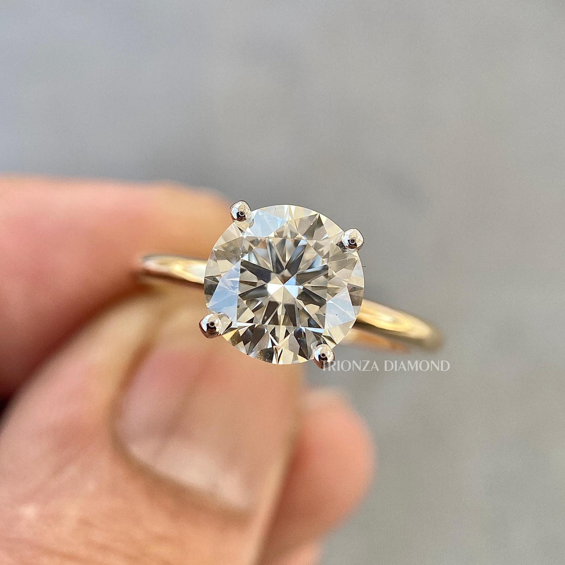 IGI Certified 2CT Lab Grown Diamond Engagement Ring 14K Gold