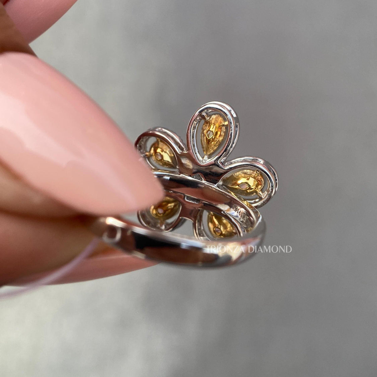 oval cut yellow diamond ring