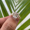 Emerald Cut Moissanite Bridal Wedding Ring Set for Her | 2ct