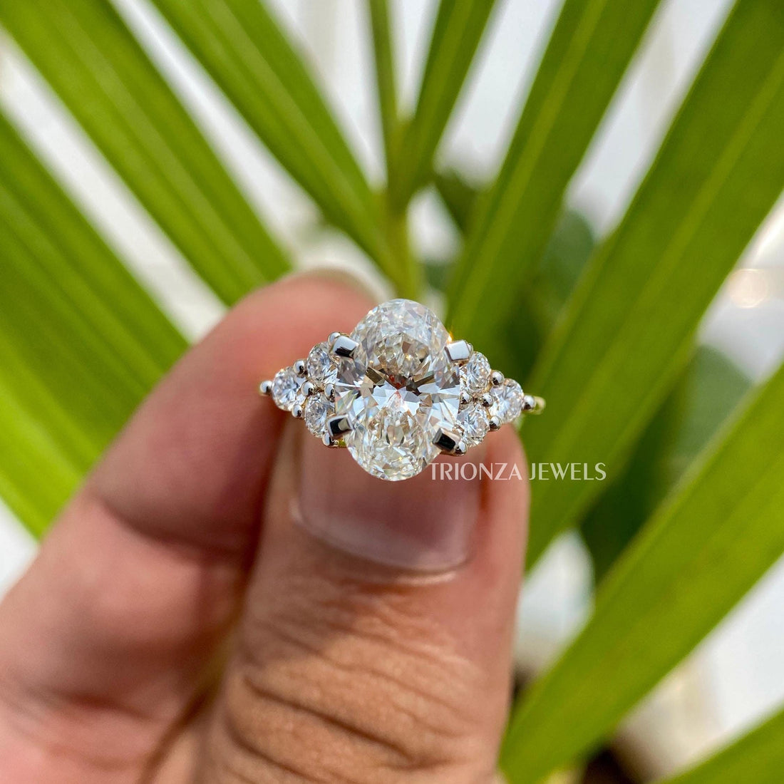 3.00 CT Oval Moissanite Engagement Ring | 14K Gold Wedding Ring