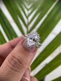 3 CT Oval Moissanite Engagement Bridal Set Ring - Wedding Band