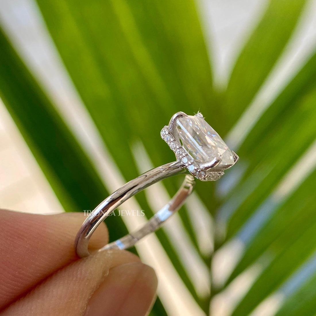 2ct Radiant Moissanite Engagement Ring - 14k Gold Solitaire