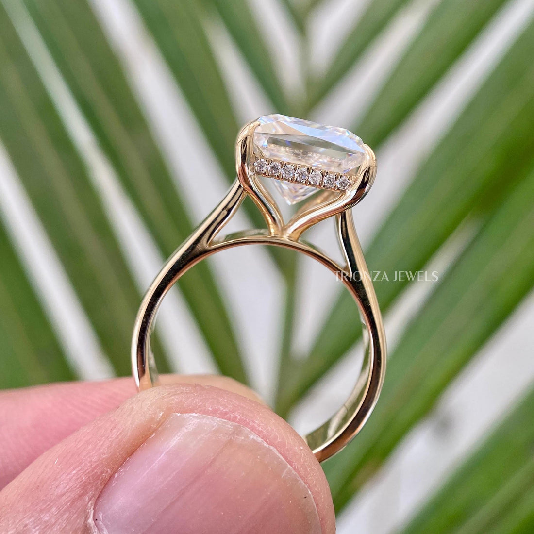 4 CT Princess Cut Moissanite Solitaire Ring | Wedding & Engagement