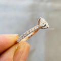 Close-up of the 1.5 CT heart cut D VVS1 diamond showing its clarity and brilliance
