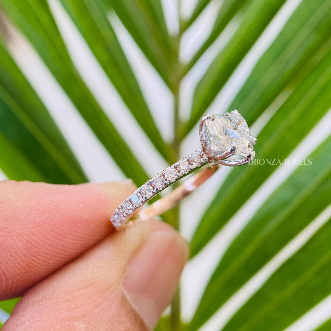 Heart Cut Moissanite Solitaire Engagement Wedding Ring 14K Gold