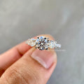 yellow gold 3 stone engagement ring