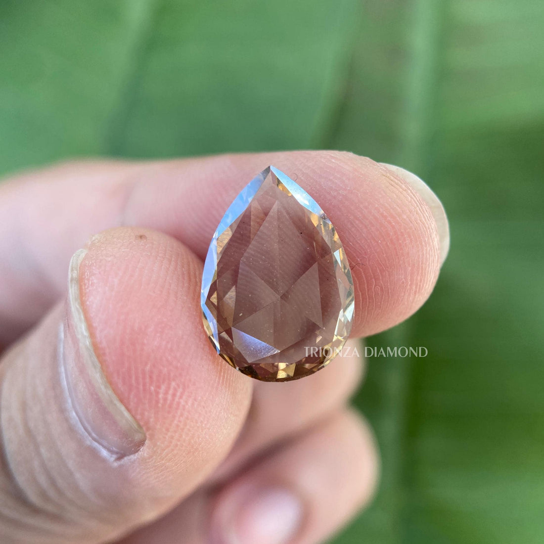 Champagne Pear Rose Cut Lab Grown Diamond - Ring & Pendant