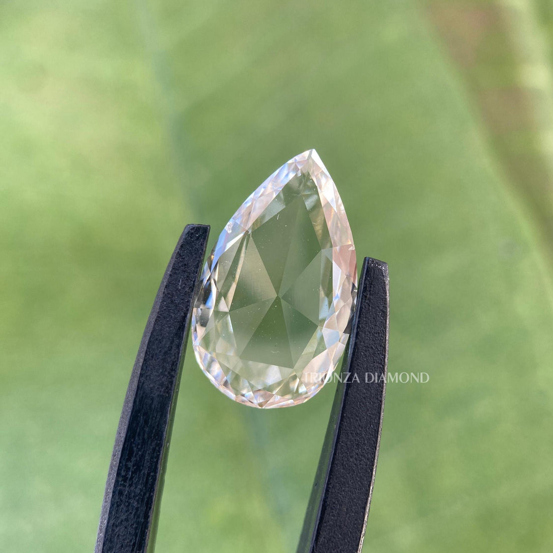 Pear Rose Cut Lab Grown Diamond - Colorless, For Rings & Pendants