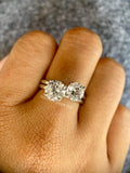 Two stone round cut solitaire ring in 14K solid gold with lab grown diamonds and stackable design