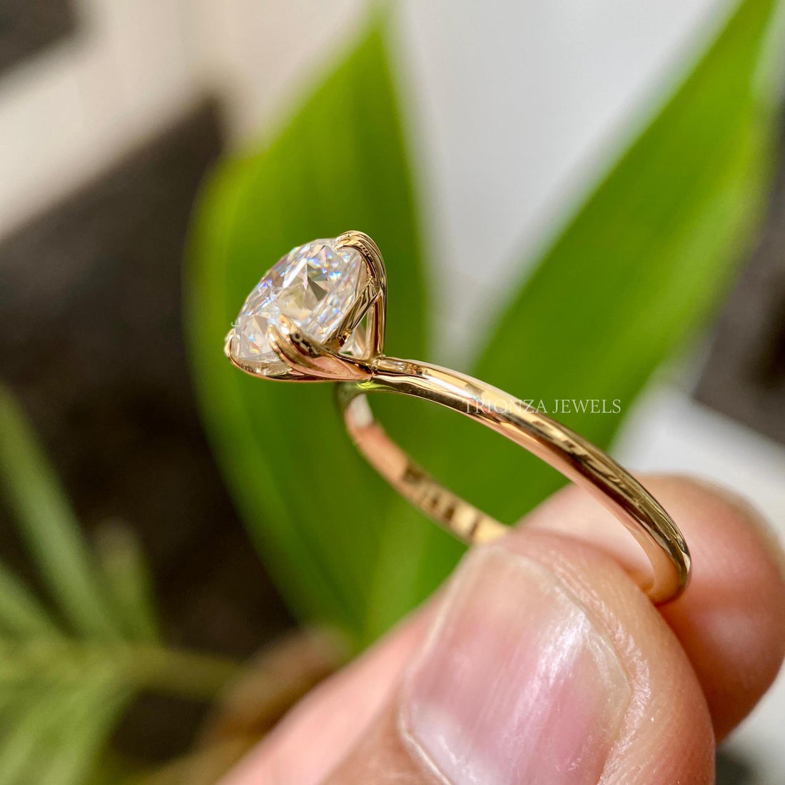 2CT Cushion Cut Moissanite Wedding Ring - 14K Gold Vintage Design
